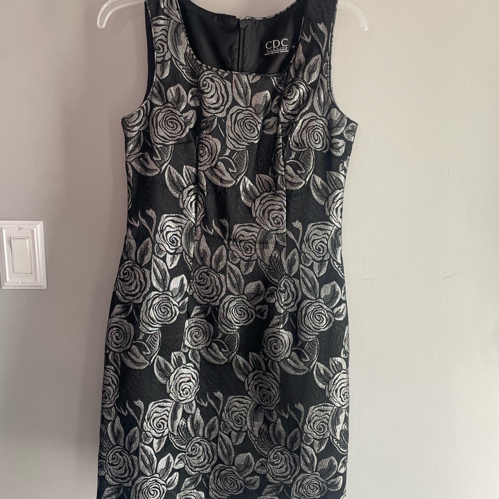 CDC Black and Silver Floral Dress